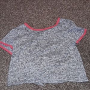 grey pink short t shirt